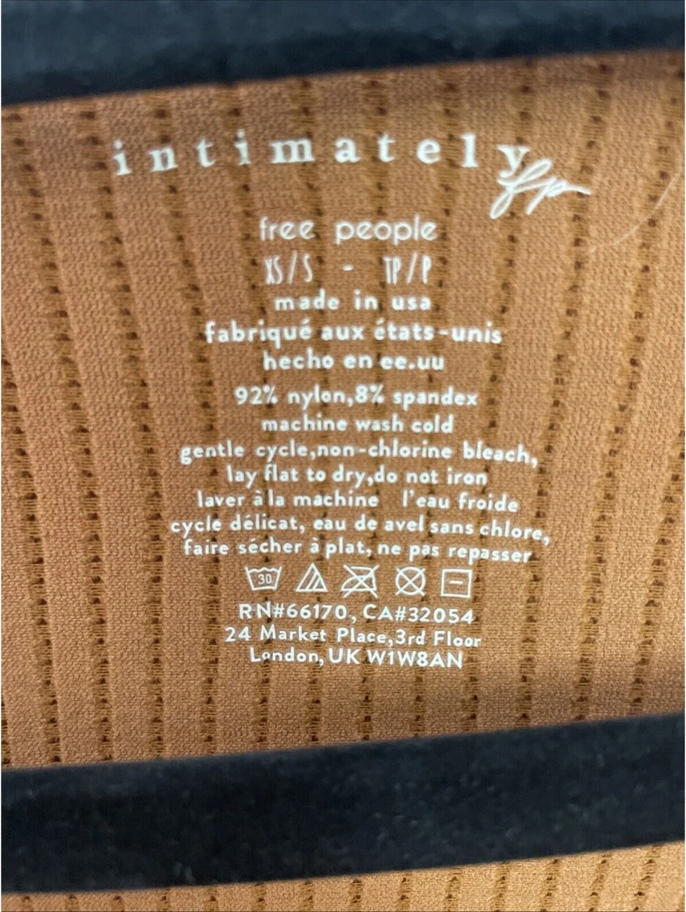 Free People Intimately   Dynamic Duo Long Sleeve brown top  size XS/S New